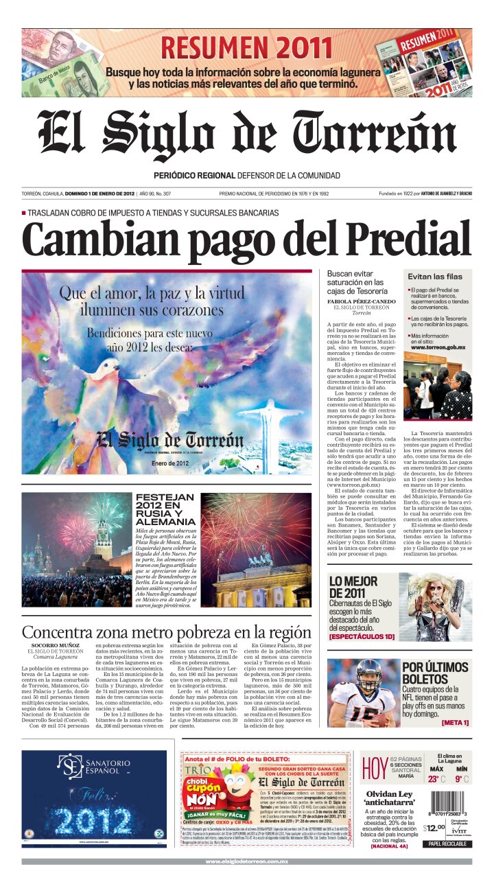 Edición impresa de El Siglo de Torreón, martes 16 de abril de 2024