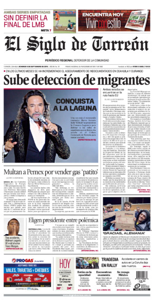 Edición impresa de El Siglo de Torreón, lunes 14 de julio de 2025