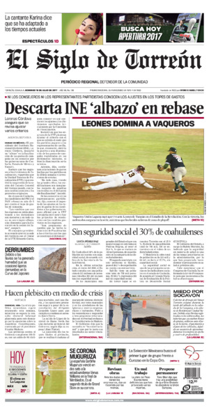 Edición impresa de El Siglo de Torreón, jueves 10 de julio de 2025
