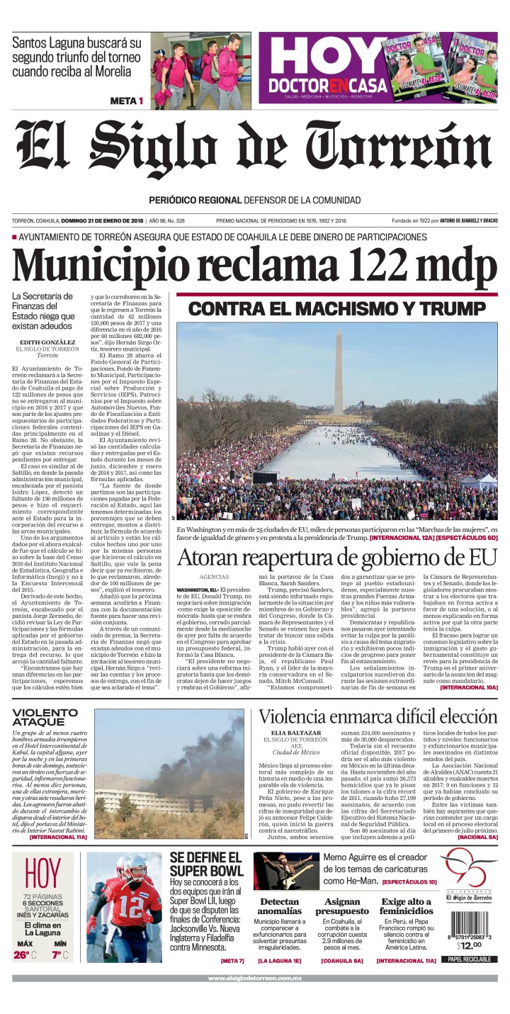 Edición impresa de El Siglo de Torreón, martes 23 de abril de 2024