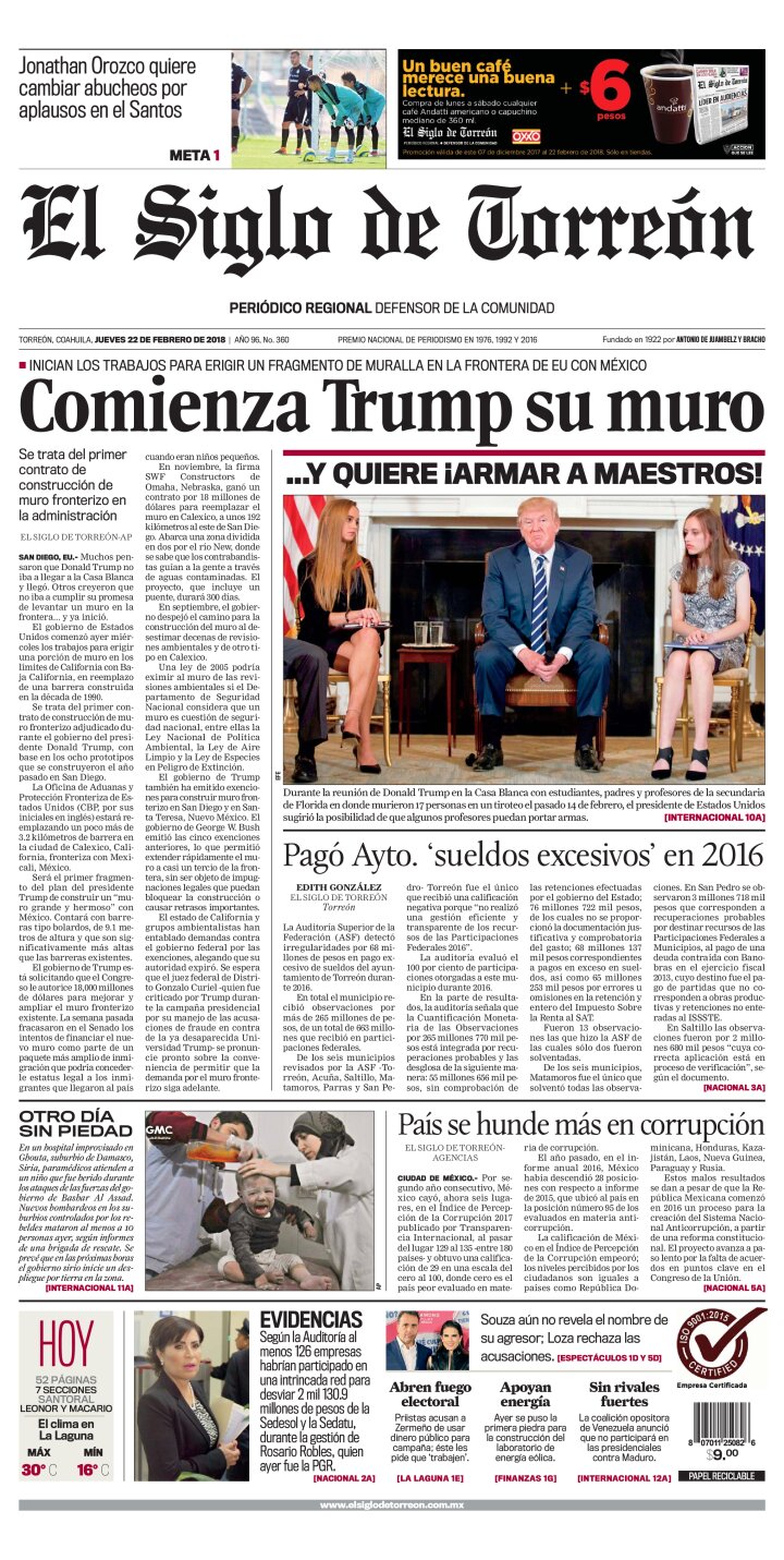 Edición impresa de El Siglo de Torreón, viernes 26 de abril de 2024