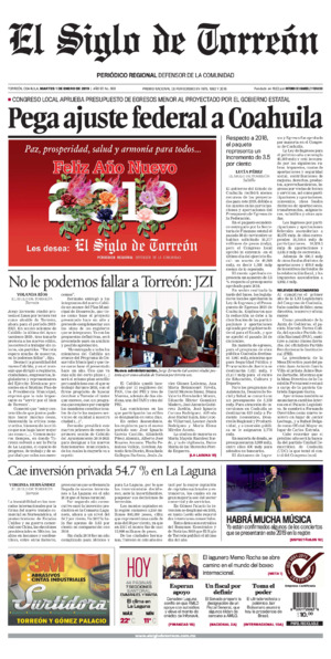 Edición impresa de El Siglo de Torreón, viernes 18 de julio de 2025