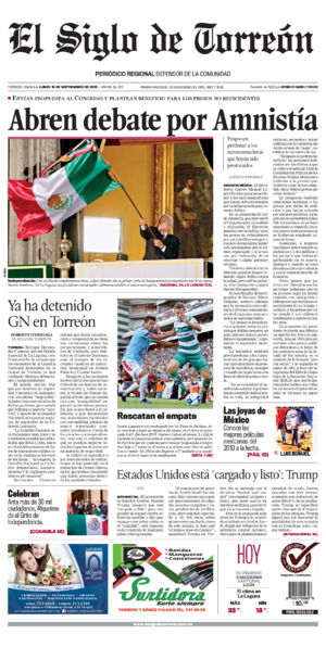Edición impresa de El Siglo de Torreón, sábado  5 de julio de 2025