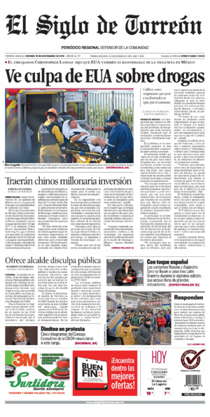 Edición impresa de El Siglo de Torreón, viernes 18 de julio de 2025