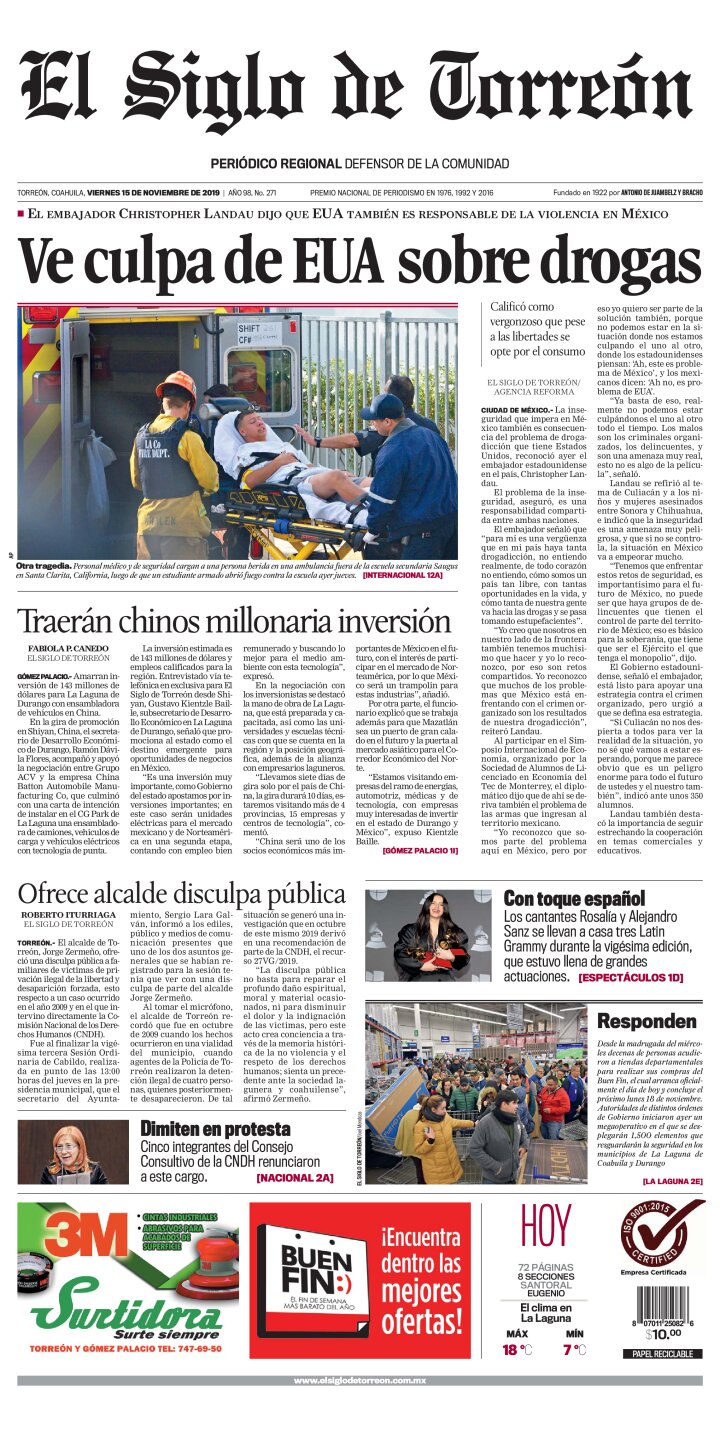 Edición impresa de El Siglo de Torreón, miércoles 17 de abril de 2024