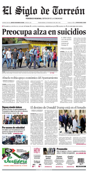 Edición impresa de El Siglo de Torreón, jueves  3 de julio de 2025