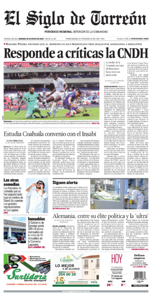 Edición impresa de El Siglo de Torreón, viernes 18 de julio de 2025
