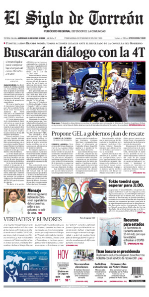 Edición impresa de El Siglo de Torreón, martes  1 de julio de 2025