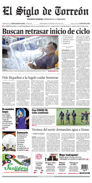 Edición impresa de El Siglo de Torreón, viernes 18 de julio de 2025