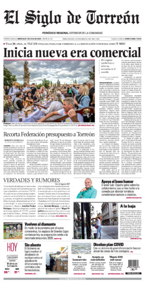 Edición impresa de El Siglo de Torreón, viernes 18 de julio de 2025