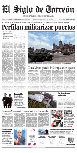 Edición impresa de El Siglo de Torreón, lunes 30 de junio de 2025