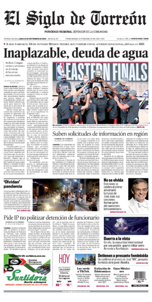 Edición impresa de El Siglo de Torreón, lunes 14 de julio de 2025