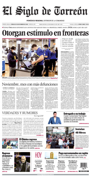 Edición impresa de El Siglo de Torreón, viernes 18 de julio de 2025