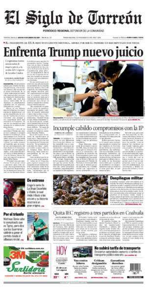 Edición impresa de El Siglo de Torreón, viernes 18 de julio de 2025