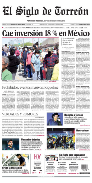 Edición impresa de El Siglo de Torreón, martes  1 de julio de 2025