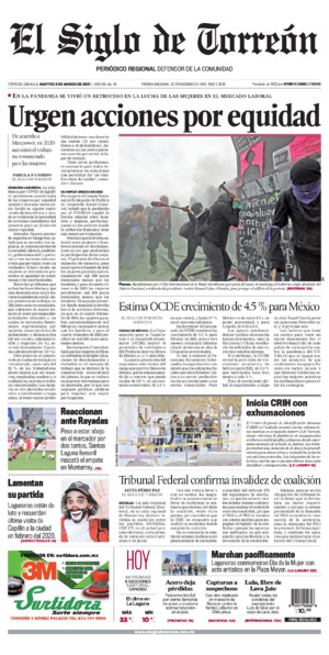 Edición impresa de El Siglo de Torreón, jueves 10 de julio de 2025