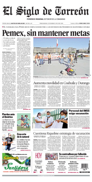 Edición impresa de El Siglo de Torreón, sábado  5 de julio de 2025
