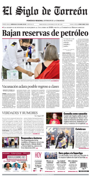Edición impresa de El Siglo de Torreón, lunes 30 de junio de 2025