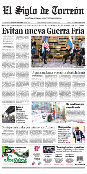 Edición impresa de El Siglo de Torreón, domingo  6 de julio de 2025