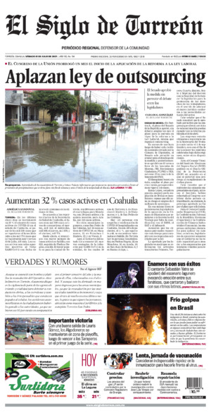 Edición impresa de El Siglo de Torreón, sábado  5 de julio de 2025