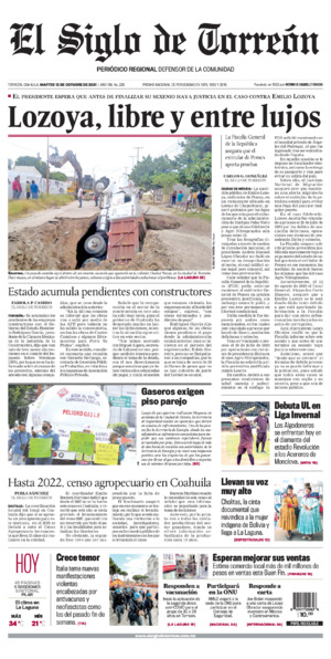 Edición impresa de El Siglo de Torreón, viernes 18 de julio de 2025