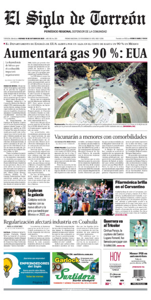 Edición impresa de El Siglo de Torreón, lunes 14 de julio de 2025