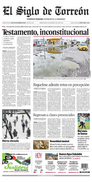 Edición impresa de El Siglo de Torreón, lunes 14 de julio de 2025