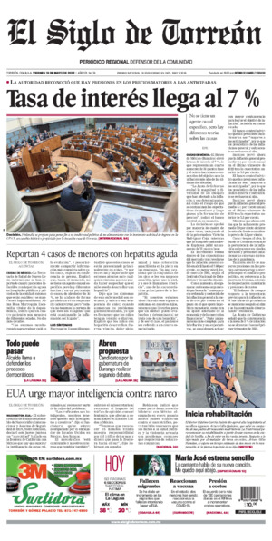 Edición impresa de El Siglo de Torreón, viernes 18 de julio de 2025