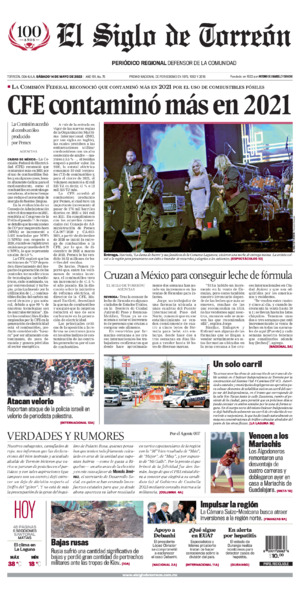 Edición impresa de El Siglo de Torreón, viernes 18 de julio de 2025