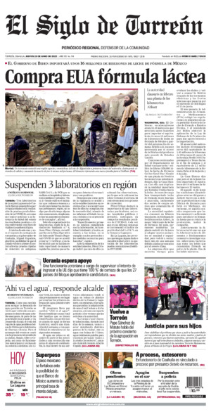 Edición impresa de El Siglo de Torreón, lunes 14 de julio de 2025