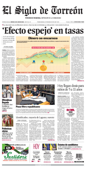 Edición impresa de El Siglo de Torreón, lunes 14 de julio de 2025