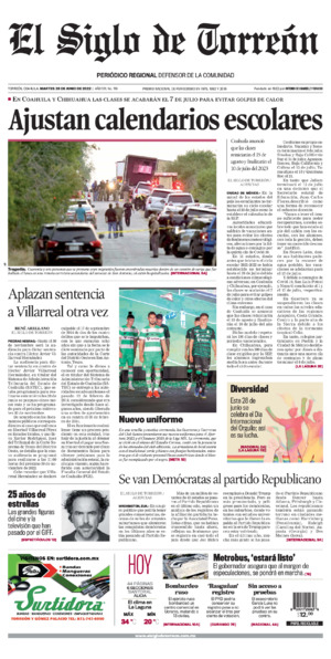 Edición impresa de El Siglo de Torreón, miércoles  2 de julio de 2025
