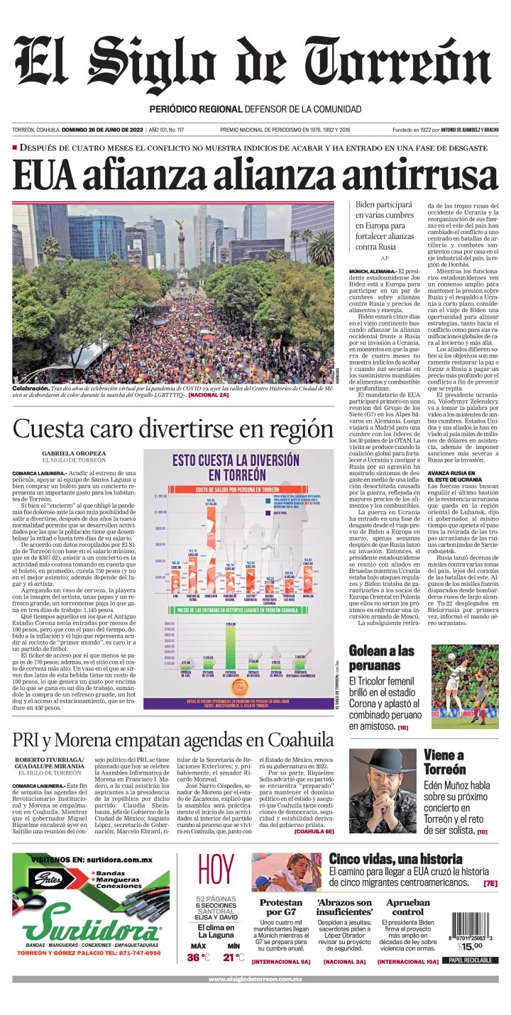 Edición impresa de El Siglo de Torreón, martes  9 de agosto de 2022