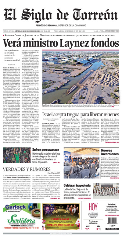 Edición del miércoles 22 de noviembre de 2023