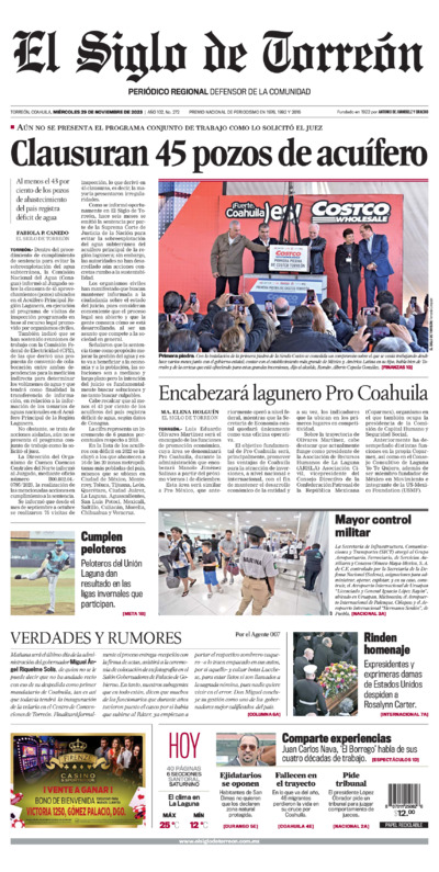 Edición del miércoles 29 de noviembre de 2023