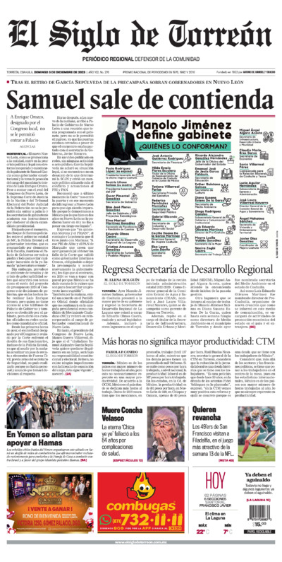 Edición del domingo  3 de diciembre de 2023