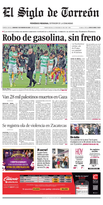 Edición impresa de El Siglo de Torreón, lunes 30 de junio de 2025