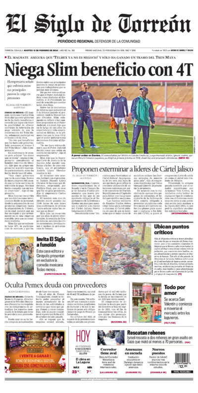 Edición impresa de El Siglo de Torreón, martes  1 de julio de 2025