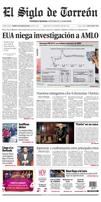 Edición impresa de El Siglo de Torreón, miércoles  2 de julio de 2025