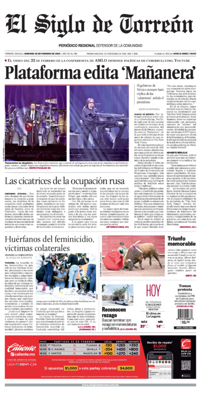 Edición impresa de El Siglo de Torreón, sábado  5 de julio de 2025