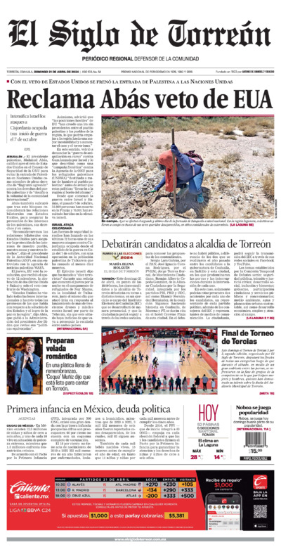 Edición impresa de El Siglo de Torreón, viernes 18 de julio de 2025