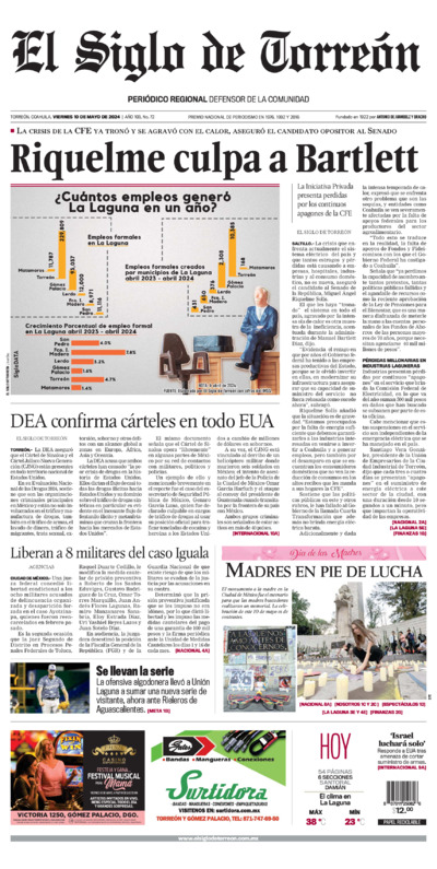 Edición impresa de El Siglo de Torreón, lunes 30 de junio de 2025