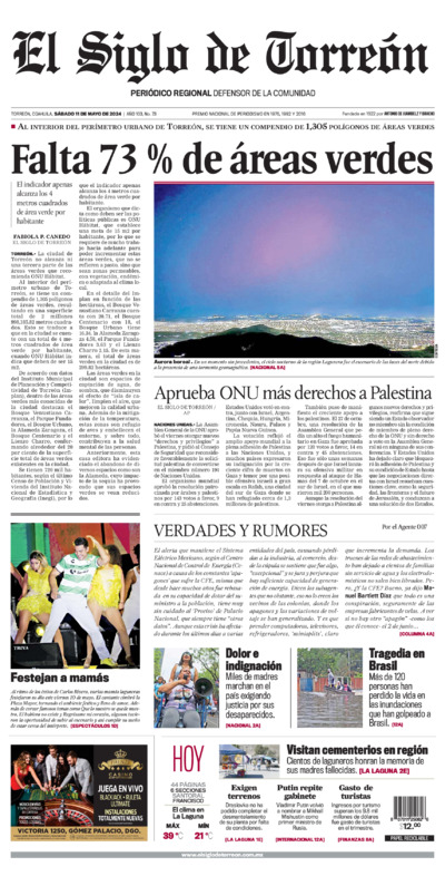 Edición impresa de El Siglo de Torreón, viernes 18 de julio de 2025