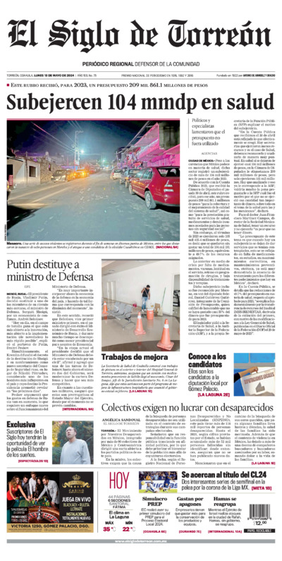 Edición impresa de El Siglo de Torreón, miércoles  2 de julio de 2025