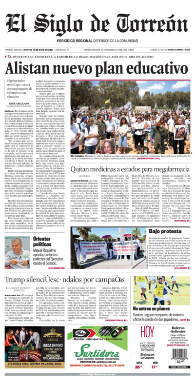 Edición impresa de El Siglo de Torreón, sábado  5 de julio de 2025
