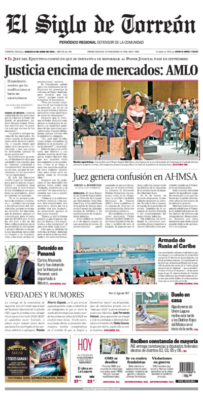 Edición impresa de El Siglo de Torreón, viernes 18 de julio de 2025