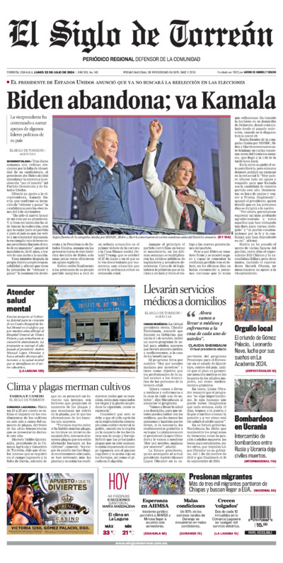 Edición impresa de El Siglo de Torreón, jueves 10 de julio de 2025