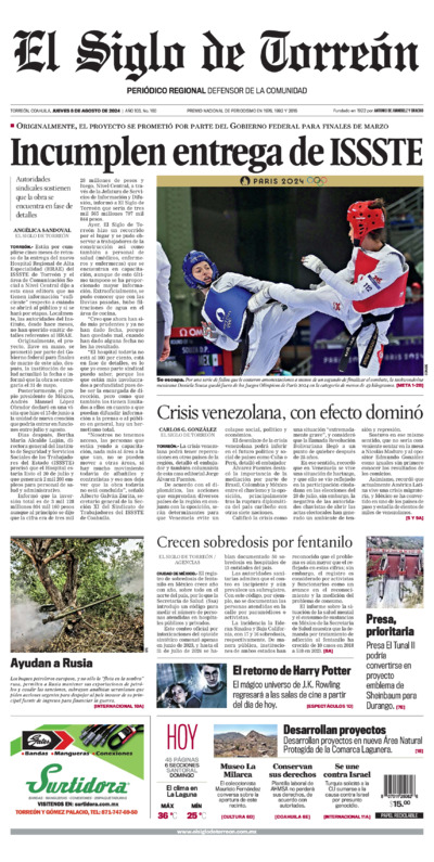 Edición impresa de El Siglo de Torreón, miércoles  2 de julio de 2025