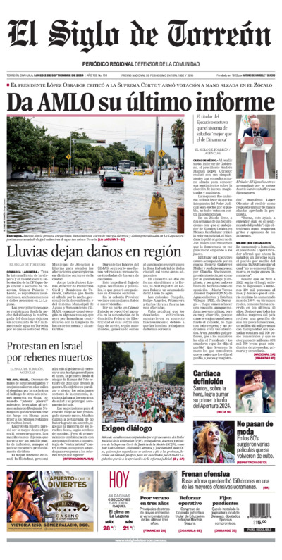 Edición impresa de El Siglo de Torreón, miércoles  2 de julio de 2025