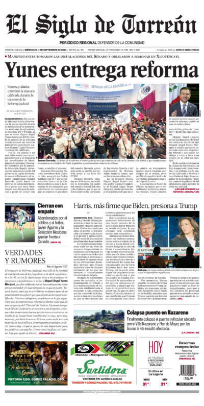 Edición impresa de El Siglo de Torreón, viernes 18 de julio de 2025